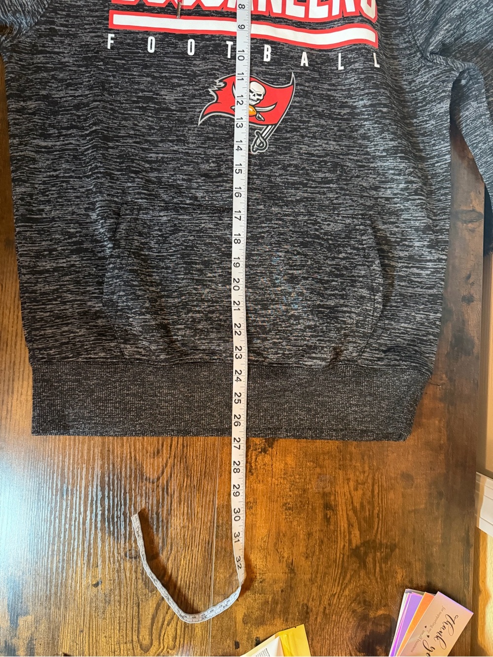 NFL Team Apparel Tampa Bay Buccaneers Men’s Small Gray Pullover Hoodie Sporty - Picture 10 of 12